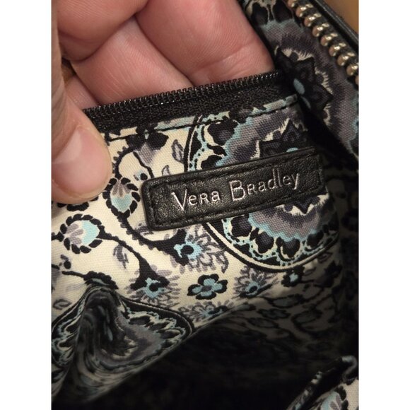 Vera Bradley Leather Cross Body Bag Quilted Paisley Lining Adjustable Moto - Picture 9 of 15